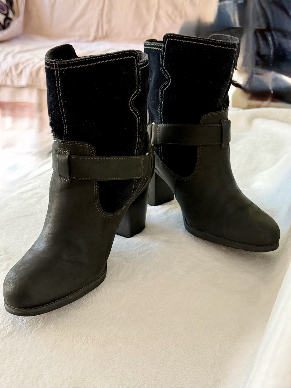 Timberland Earthkeepers Rudston Waterproof Leather Suede Boots Black EUC SZ 7 - Picture 6 of 11